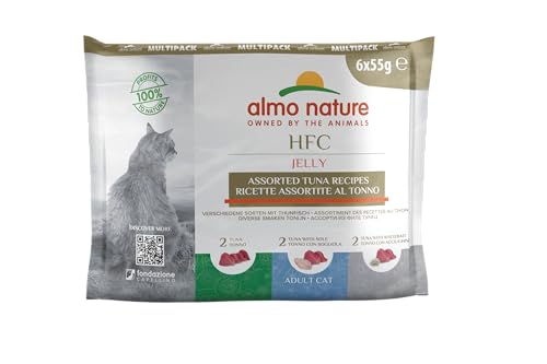 Almo Nature HFC Jelly Multipack Katzenfutter nass HFC Jelly - 3 Sorten mit Thunfisch 6 x 55g, von almo nature