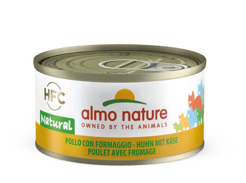 Almo Nature HFC Natural 70g Dose Katzennassfutter Sparpaket 48 x 70 Gramm Huhn & Käse