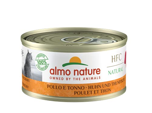 Almo Nature HFC Natural Katzenfutter nass- Huhn und Thunfisch 24er Pack (24 x 70g) von almo nature