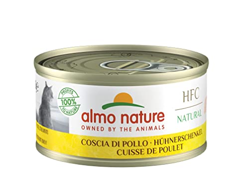 Almo Nature HFC Natural Katzenfutter nass -Hühnerschenkel 24er Pack (24 x 70g) von almo nature
