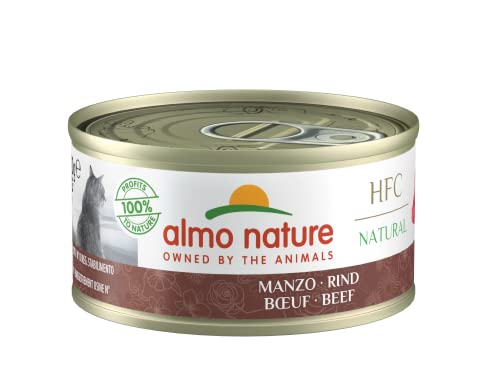 Almo Nature HFC Natural Katzenfutter nass -Rind 24er Pack (24 x 70g) von almo nature