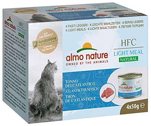 Almo Nature HFC Natural Light Meal Katzenfutter für ausgewachsene Katzen - Atlantikthunfisch 50 g x 4 stück, 200 g von almo nature
