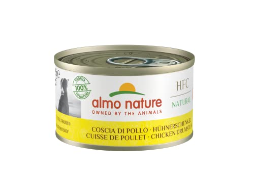 Almo Nature HFC Natural Nassfutter für Erwachsene Hunde Hühnerschenkel - Dose 95 g. von almo nature