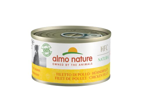 Almo Nature HFC Natural- Nassfutter für Hunde mit Hühnerfilet, 6 Pack (6 x 95g) von almo nature
