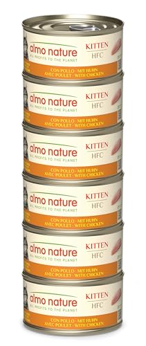 Almo Nature HFC Natural Nassfutter für Kätzchen mit Huhn, Vorratspackung, 108 Dosen x 70 g von almo nature