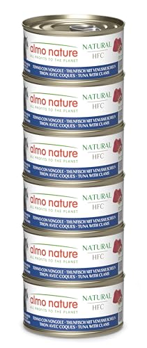 Almo Nature HFC Natural Nassfutter für Katzen, Thunfisch mit Muscheln, Vorratspackung, 108 Dosen x 70 g von almo nature