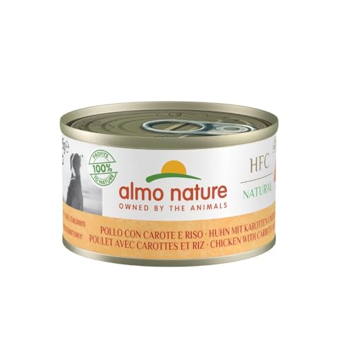 Almo Nature HFC Natural - Nassnahrung für Hunde mit Huhn mit Karotten und Reis ursprünglich Lebensmittelqualität und Werden jetzt für Hundenahrung erwendet. von almo nature