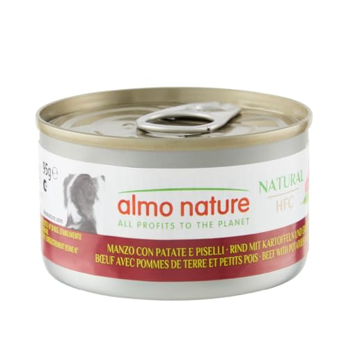 Almo Nature HFC Natural - Nassnahrung für Hunde mit Rind mit Kartoffeln und Erbsen ursprünglich Lebensmittelqualität und werden jetzt für Hundenahrung erwendet. von almo nature