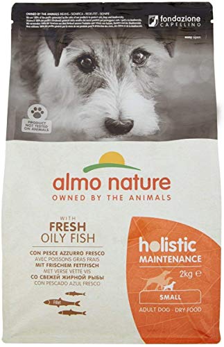 Almo Nature Holistic Adult Dog Maintenance XS/S mit Frischem Fettfisch und Reis-Komplett-Trockenfutter für ausgewachsene Hunde kleiner Rassen - 2kg von almo nature