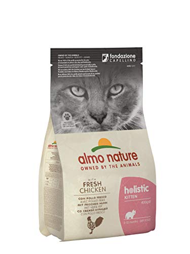 Almo Nature Holistic Kitten mit Huhn und Reis- Trockenfutter für Katzenjunge, aller Rassen 6er Pack (6x400g) von almo nature