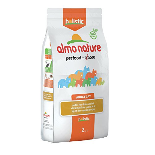 Almo Nature Holistic Adult Cat Maintenance mit Frischem Huhn und Reis Trockenfutter für Katzen aller Rassen 2Kg von almo nature