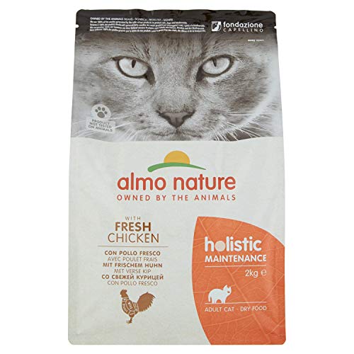 Almo Nature Holistic Adult Cat Maintenance mit Frischem Huhn und Reis Trockenfutter für Katzen aller Rassen 2Kg von almo nature