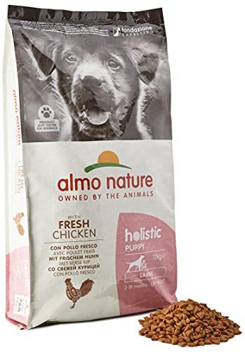 Almo Nature Holistic Puppy Large mit Frischem Huhn und Reis - Komplett-Trockenfutter Für Welpen & Junghunde -grosser Rassen - 12kg von almo nature