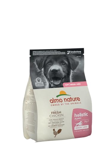 almo nature Holistic Puppy Medium mit Frischem Huhn Komplett-Trockenfutter Für Welpen & Junghunde -mittelgrosser Rassen - 2kg von almo nature