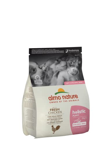 Almo Nature Holistic Puppy XS/Small mit Frischem Huhn- Komplett-Trockenfutter Für Welpen & Junghunde -kleiner Rassen -2Kg von almo nature