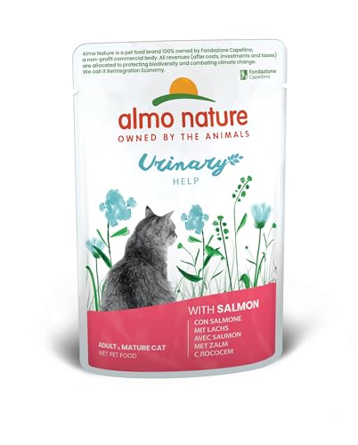 Almo Nature Holistic Urinary Help Katzenfutter, Nassfutter für ausgewachsene Katzen mit Lachs. 30er Pack (30 x 70g) von almo nature