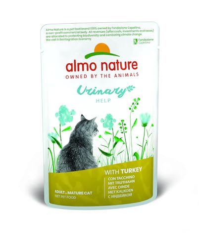 Almo Nature Holistic Urinary Help Katzenfutter, Nassfutter für ausgewachsene Katzen mit Truthahn. 30er Pack (30 x 70g) von almo nature