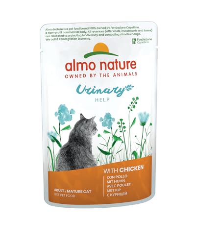 Almo Nature Functional Urinary Help Katzenfutter, Nassfutter für ausgewachsene Katzen mit Huhn. 30er Pack (30 x 70g) von almo nature
