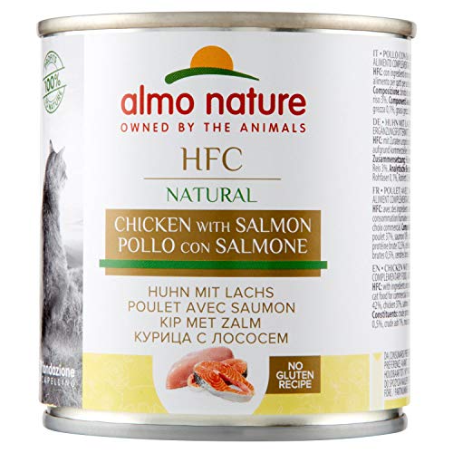 Almo Nature HFC Natural Katzenfutter nass - Huhn und Lachs 12er Pack (12 x 280g) von almo nature