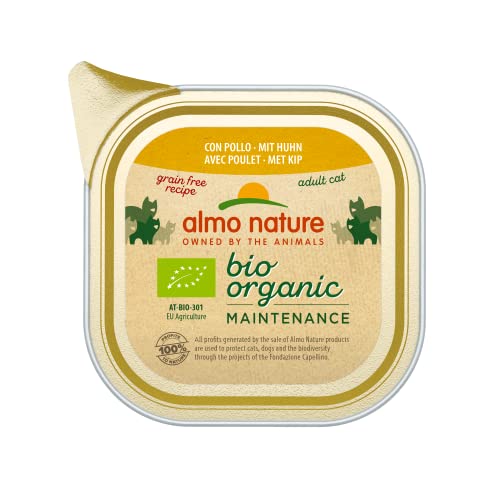 Almo Nature Bio Organic Maintenance nass für Katzen - mit Huhn 85 g x 19 stück, 1.62 kg von almo nature