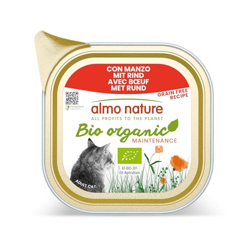 almo nature Bio Organic Maintenance nass für Katzen - mit Rind 85 g x 19 stück, 1.62 kg von almo nature