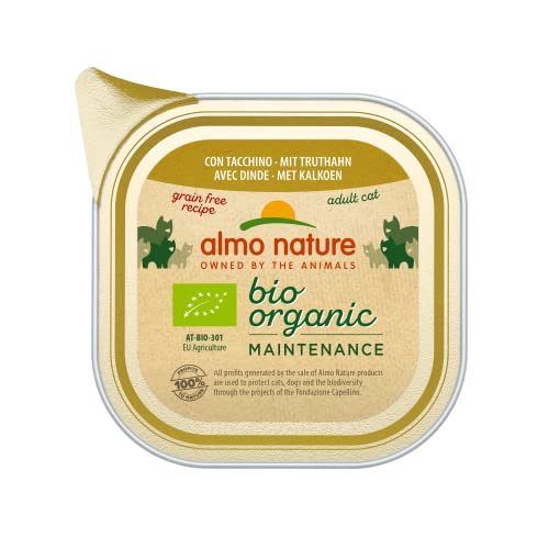 Almo Nature Bio Organic Maintenance nass für Katzen - mit Truthahn 85 g x 19 stück, 1.62 kg von almo nature