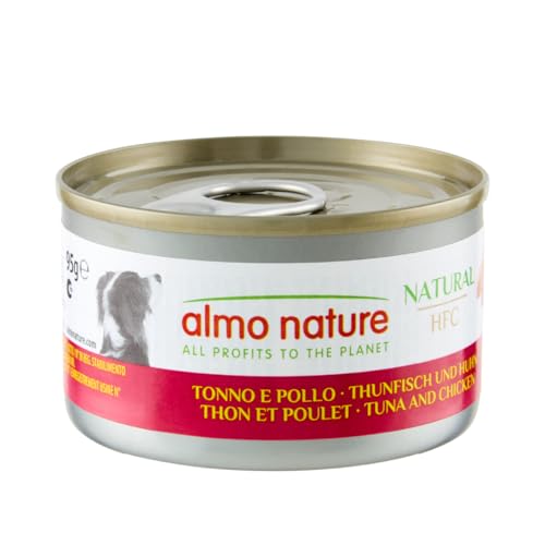 Almo Nature HFC Natural - Nassnahrung für Hunde mit Thunfisch und Huhn ursprünglich Lebensmittelqualität und Werden jetzt für Hundenahrung erwendet. von almo nature
