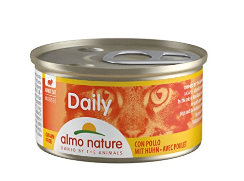 almo nature Daily Grain Free Katzenfutter, Mousse mit Huhn, Alleinfutter für Katzen, Nassfutter 24er Pack (24 x 85g) von almo nature