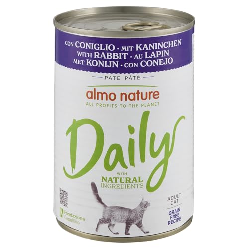 almo nature Daily Grain Free Katzenfutter, Mousse mit Kaninchen, Alleinfutter für Katzen, Nassfutter 24er Pack (24 x 85g) von almo nature