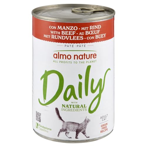 almo nature Daily Grain Free Katzenfutter mit Rind Alleinfutter für Erwachsene Katzen,Nassfutter- 24er Pack (24 x 400 g) von almo nature