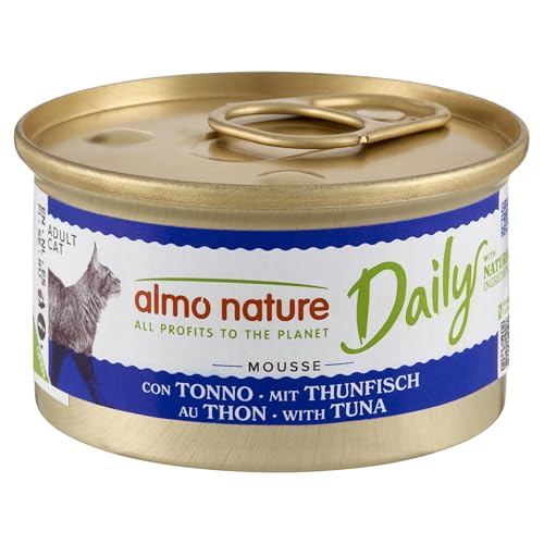 Almo Nature Daily Nassfutter für Erwachsene Katzen aus Mousse mit Thunfisch - 2,04 kg (24 x 85 g) von almo nature