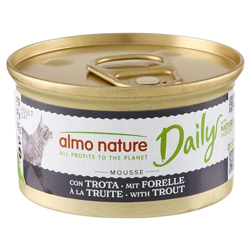Almo Nature Daily Nassfutter für Erwachsene Katzen aus Mousse mit Forelle, 2,04 kg (24 x 85 g) von almo nature