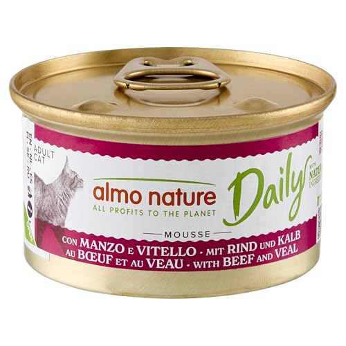 Almo Nature Almo Nature Daily - Komplettnahrung für ausgewachsene Katzen - Rind und Kalb. 24 Dosen à 85 g. von almo nature