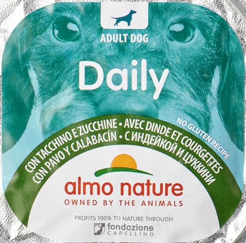 Almo Nature Daily Nassfutter für Erwachsene Hunde mit Truthahn und Zucchini - Aluschale 100 g. von almo nature