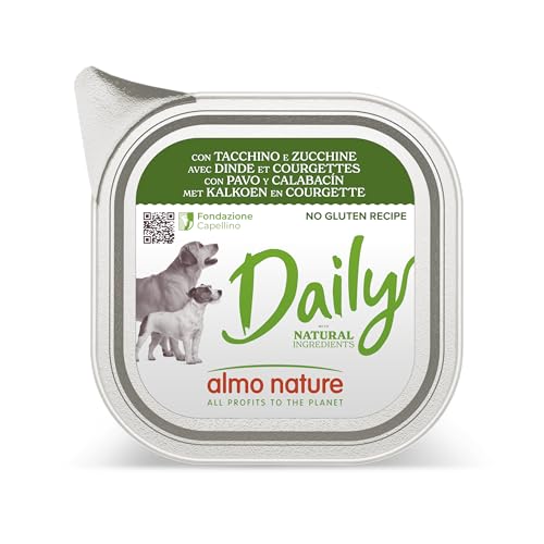 Almo Nature Daily Nassfutter für Erwachsene Hunde mit Truthahn und Zucchini - Aluschale 100 g. von almo nature