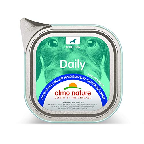 Almo Nature Daily Nassfutter für Erwachsene Hunde mit Weißfisch und Reis - Aluschale 100 g. von almo nature