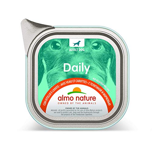 almo nature Daily Nassfutter für Hunde mit Kalb und Karotten-Ohne Gluten 32er Pack (32x100 g) von almo nature