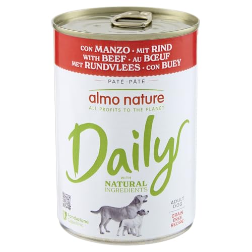 Almo Nature Daily Nassfutter für Hunde mit Rind- 24er Pack (24 x 400 g) von almo nature