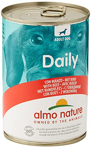 Almo Nature Daily Nassfutter für Hunde mit Rind- 24er Pack (24 x 400 g) von almo nature