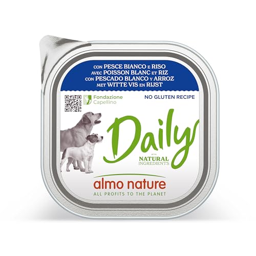 almo nature Daily Nassfutter für Hunde mit Weissfisch und Reis, Ohne Gluten 9er Pack (9x300 g) von almo nature