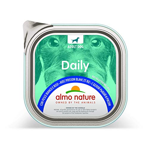 almo nature Daily Nassfutter für Hunde mit Weissfisch und Reis, Ohne Gluten 9er Pack (9x300 g) von almo nature