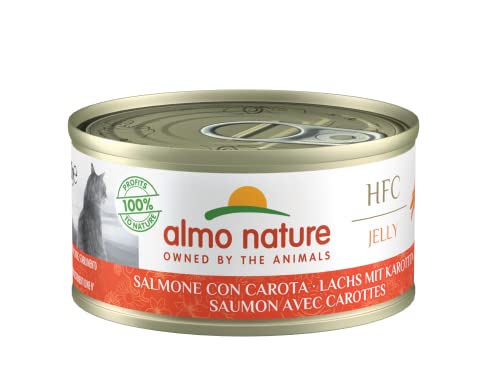 Almo Nature HFC Jelly Katzenfutter nass -Lachs mit Karrotten 24er Pack (24 x 70g) von almo nature