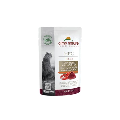 Almo Nature HFC Jelly Thunfishfilet mit Hummer- Nassfutter für Katzen 24er Pack (24 x 55g) von almo nature