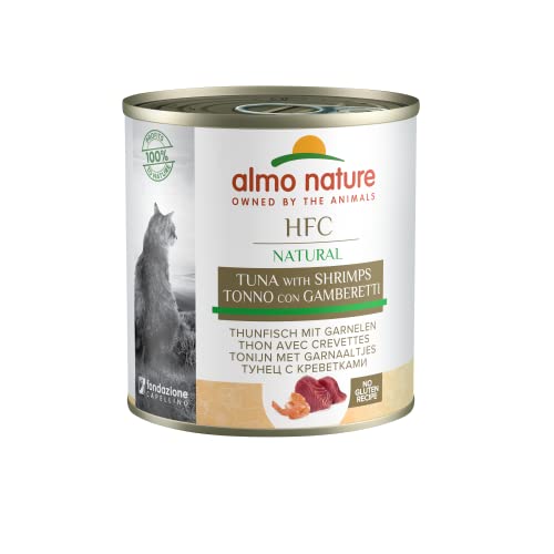 Almo Nature HFC Natural Katzenfutter nass - Thunfisch und Garnelen 12er Pack (12 x 280g) von almo nature