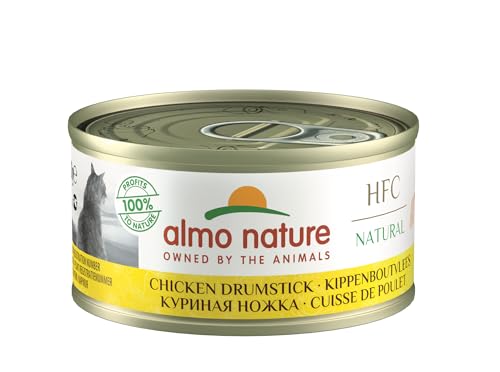 almo nature HFC Natural Katzenfutter nass mit Huhn Drumstick (24 x 70g Dosen), transparent von almo nature