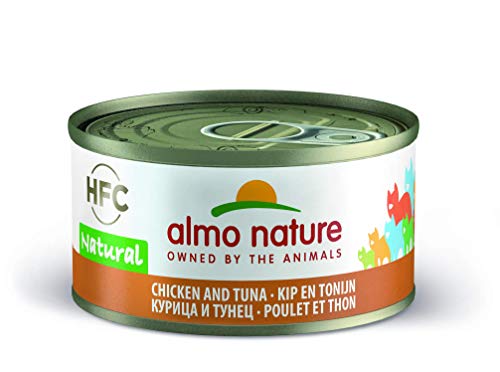 Almo Nature HFC Natural - Katzenfutter nass mit Huhn & Thunfisch (24 Dosen à 70 g) transparent von almo nature