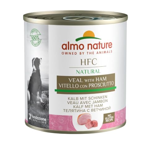 Almo Nature HFC Natural - Nassnahrung für Hunde mit Kalb mit Schinken ursprünglich Lebensmittelqualität und Werden jetzt für Hundenahrung erwendet. von almo nature