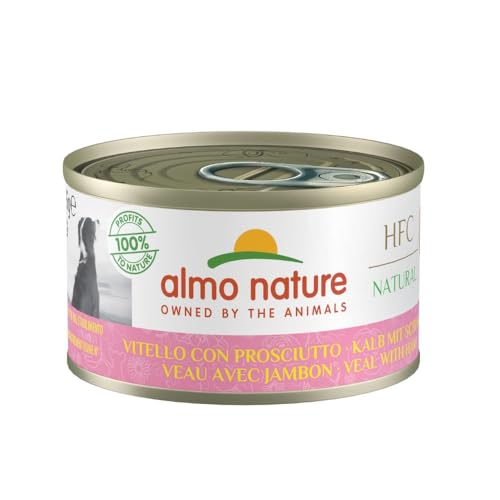 Almo Nature HFC Natural - Nassnahrung für Hunde mit Kalb mit Schinken ursprünglich Lebensmittelqualität und Werden jetzt für Hundenahrung erwendet. von almo nature