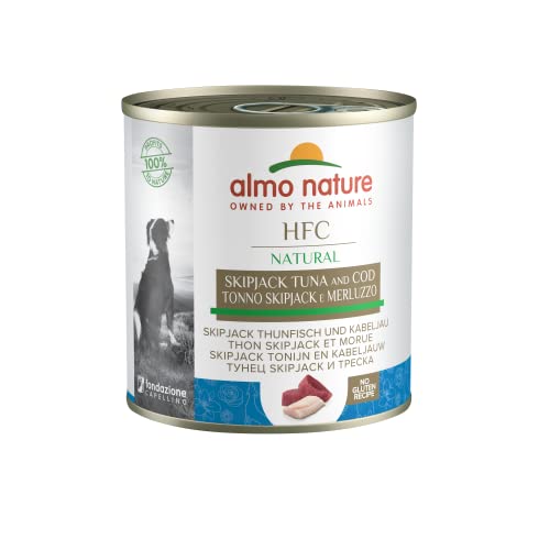 Almo Nature HFC Natural - Nassnahrung für Hunde mit Skip Jack Thunfisch + Kabeljau ursprünglich Lebensmittelqualität und Werden jetzt für Hundenahrung erwendet. von almo nature