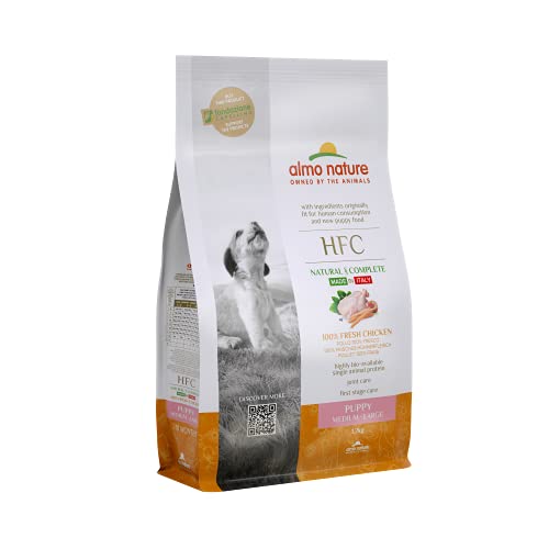 almo nature HFC Puppy M/L - 100% Frischer Huhn - Komplett-Trockenfutter Für Welpen & Junghunde - mittelgrosser/grosser Rassen 1.2Kg von almo nature